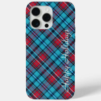 Deep Indigo, Aqua, Red & Shades of Blue Plaid