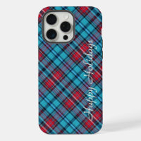 Deep Indigo, Aqua, Red & Shades of Blue Plaid
