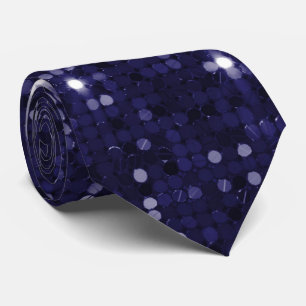 Deep Indigo Shimmer Sparkle Sequin Neck Tie