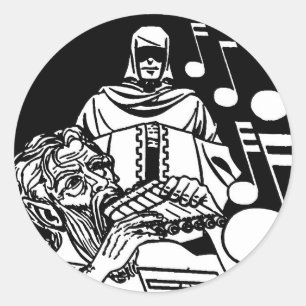 Deep Into Darkness Vintage Comics Grim Reaper art Classic Round Sticker