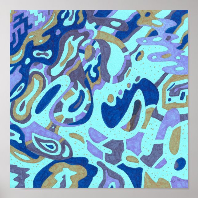 "Deep is the Ocean" 12x12 Original Abstract Poster (Front)