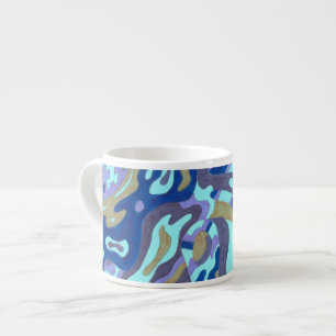 "Deep is the Ocean" Original Abstract Espresso Cup