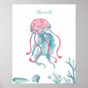 Deep Jellyfish Love Customisable Poster