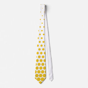 Deep Lemon Polka Dots Modern White Tie