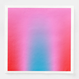 Deep Magenta Pink to Red & Blue Auric Ombre  Napkin
