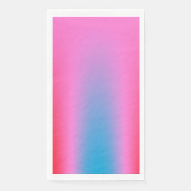 Deep Magenta Pink to Red & Blue Auric Ombre  Napkin (Front)