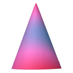 Deep Magenta Pink to Red & Blue Ombre Party Hat