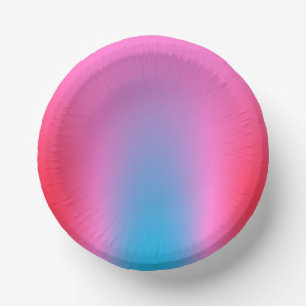 Deep Magenta Pink to Red & Blue Ombre Party Paper Plate
