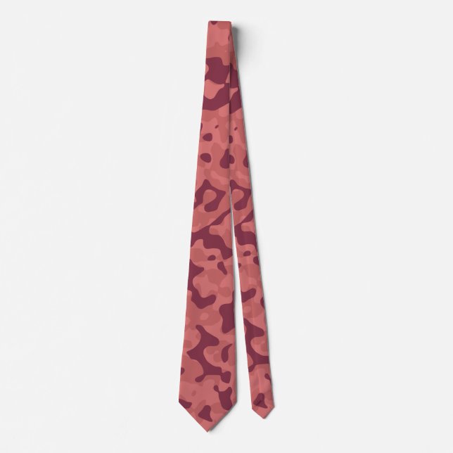 Deep Maroon Camo in Soft Red and Dusty Rose Tie (Front)