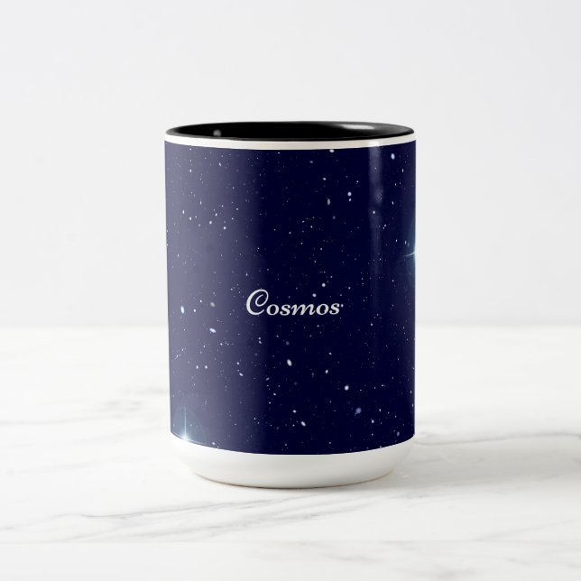 ​Deep Midnight Blue Cosmic Starry Sky Cosmos Mug (Center)