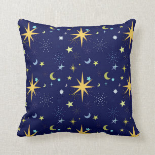 Deep Midnight Blue Night Sky Pillow
