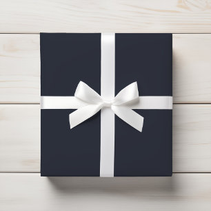 Deep Midnight Charcoal Navy Blue Solid Wrapping Paper
