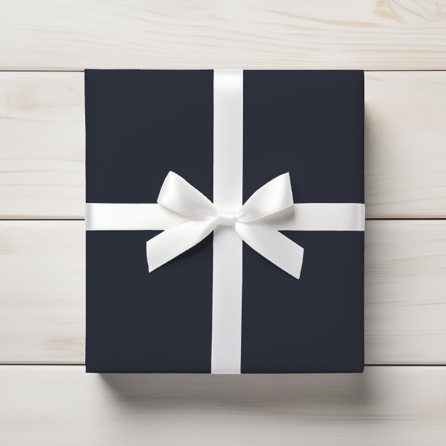 Deep Midnight Charcoal Navy Blue Solid Wrapping Paper (Creator Uploaded)