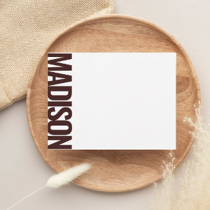 Deep Mocha Vertical Big Name Bold Typography Card