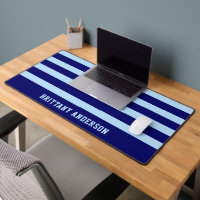 Deep Navy Blue & Sky Blue Stripes Pattern
