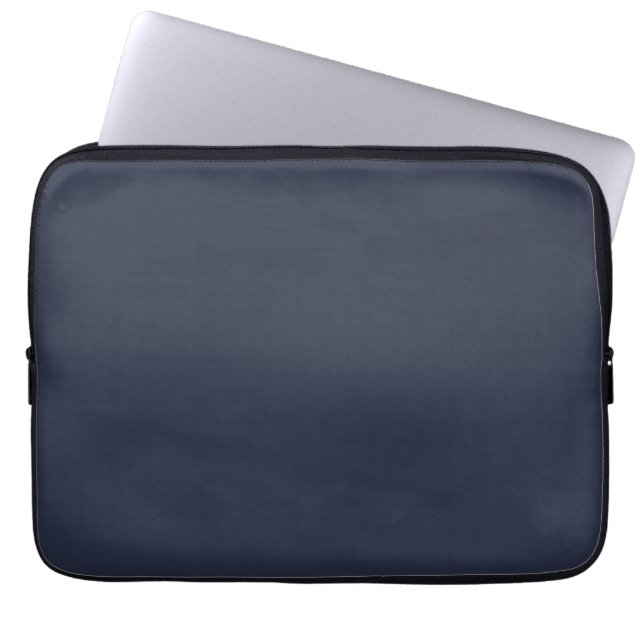 Deep Navy Dark Blue Solid Trend Colour Background Laptop Sleeve (Front)