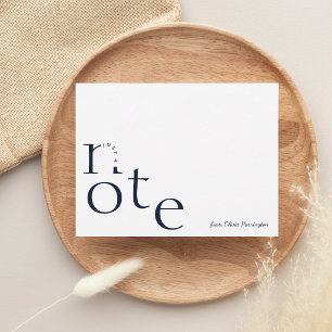 Deep Navy Playful Just a Note in Motion w/ Script Card