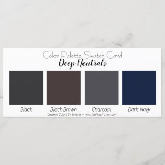 Deep Neutrals Colour Palette Swatch Card