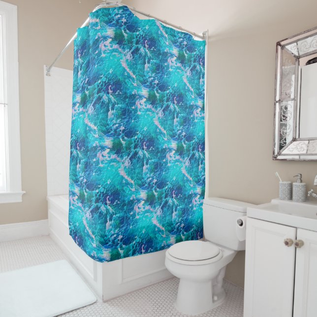 Deep Ocean Broil Shower Curtain (In Situ)