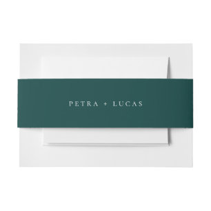 Deep Ocean Teal Wedding Invitation Belly Band