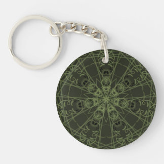 Deep olive green geometric key ring