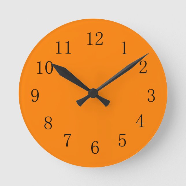 Deep Orange Colour Kitchen Wall Clock (Front)