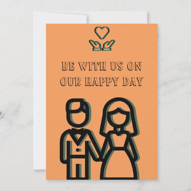 Deep Orange Wedding Save The Date (Back)