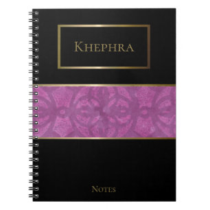 Deep Orchid Purple Batik Simple Name Notebook