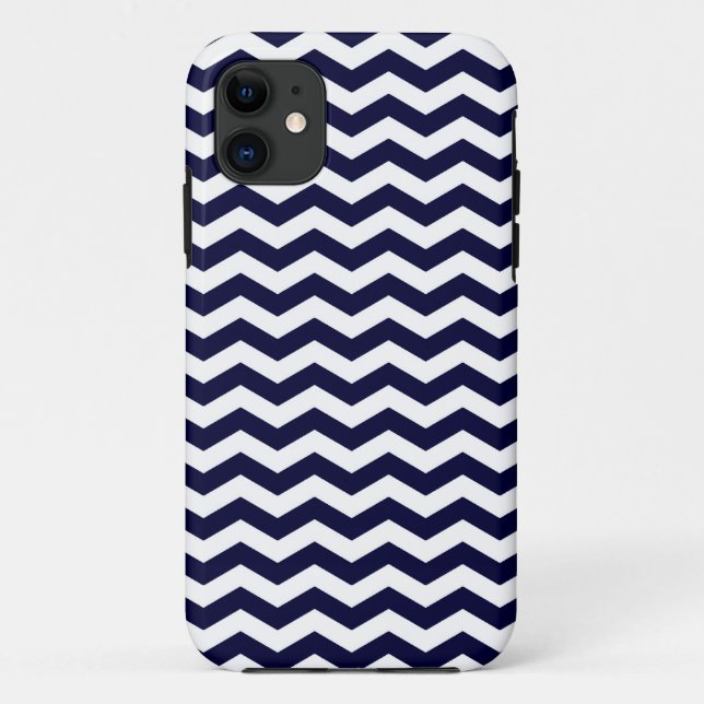 Deep Pacific Blue Wave Chevron Case-Mate iPhone Case (Back)