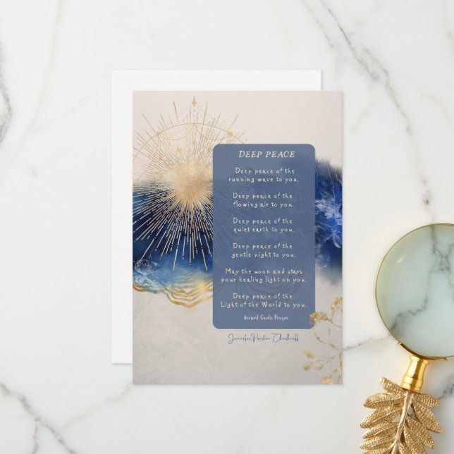 Deep Peace Irish / Ancient Gaelic blessing flat Thank You Card (Front/Back In Situ)