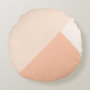 Deep peach, rose white and antique white round cushion