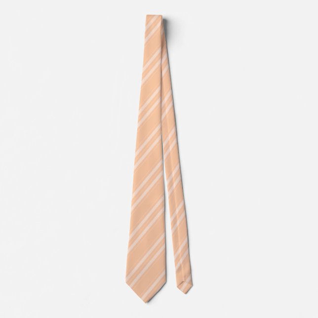 Deep Peach Striped Classic Tie (Front)