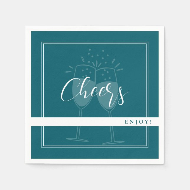 Deep Petrol Custom Party Napkins (Front)