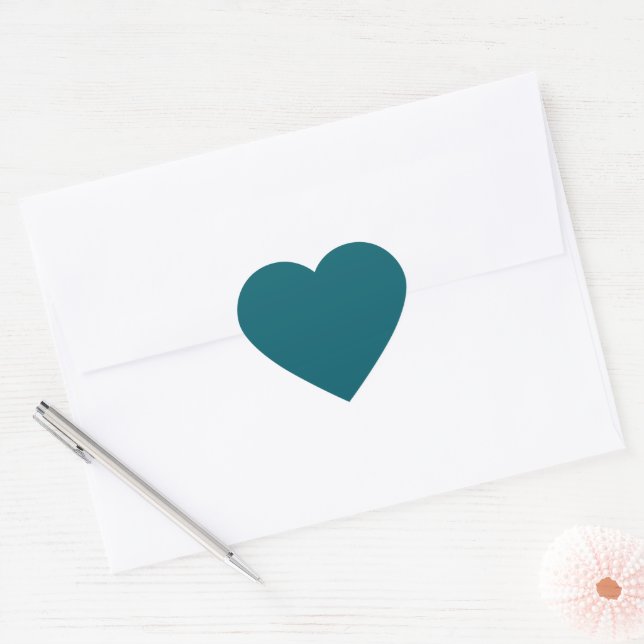 Deep Petrol Heart Sticker (Envelope)
