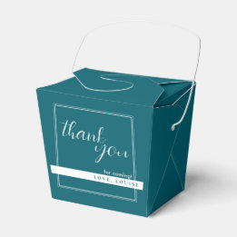 Deep Petrol Thank You Custom Take Out Favour Boxes