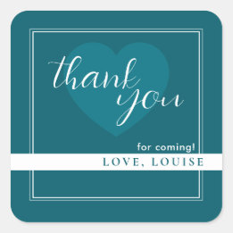 Deep Petrol Thank You Heart Sticker