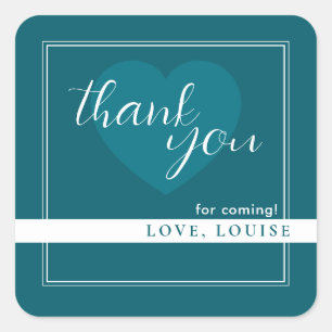 Deep Petrol Thank You Heart Sticker