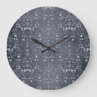 Deep Pewter Silvery Grey Floral Damask Pattern