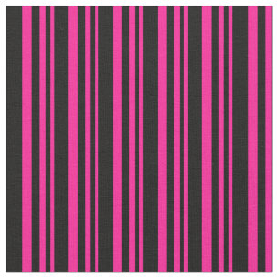 Deep Pink and Black Lines Fabric