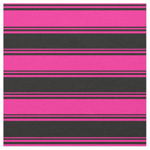 Deep Pink and Black Pattern Fabric