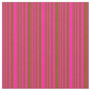 Deep Pink and Brown Stripes Pattern Fabric