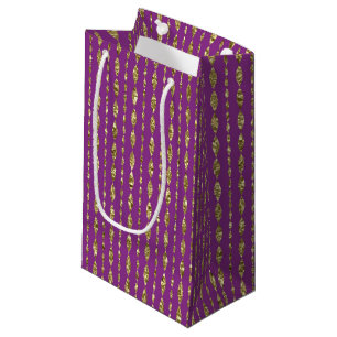 Deep Pink and Gold Marquise Pattern Gift Bag