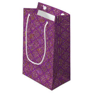 Deep Pink and Gold Pattern Gift Bag
