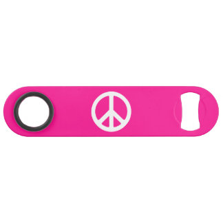 Deep Pink and White Peace Symbol