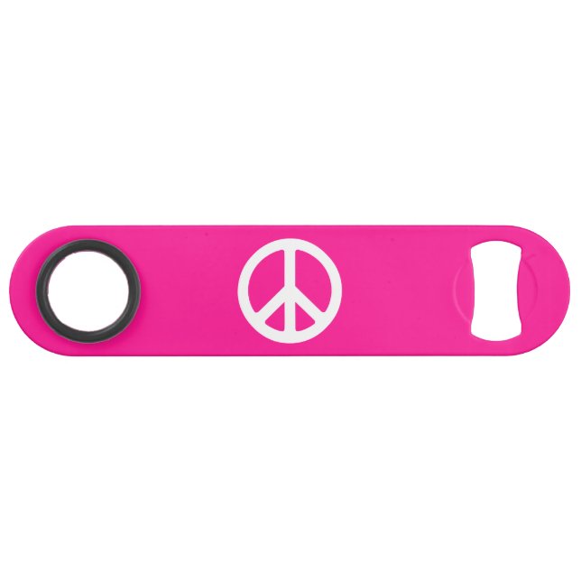 Deep Pink and White Peace Symbol (Back Horizontal)