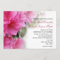 Deep Pink Azaleas Wedding or Party Invitations