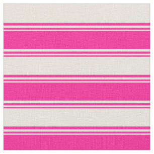Deep Pink & Beige Lines/Stripes Pattern Fabric