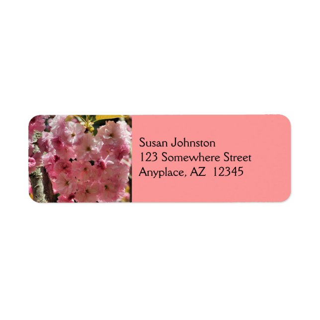 Deep Pink Blossoms Flower Address Label Return Address Label (Front)
