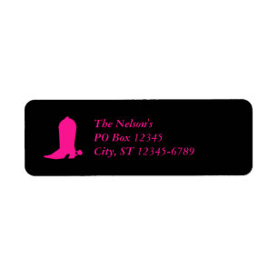 Deep Pink Boot Return Address Label