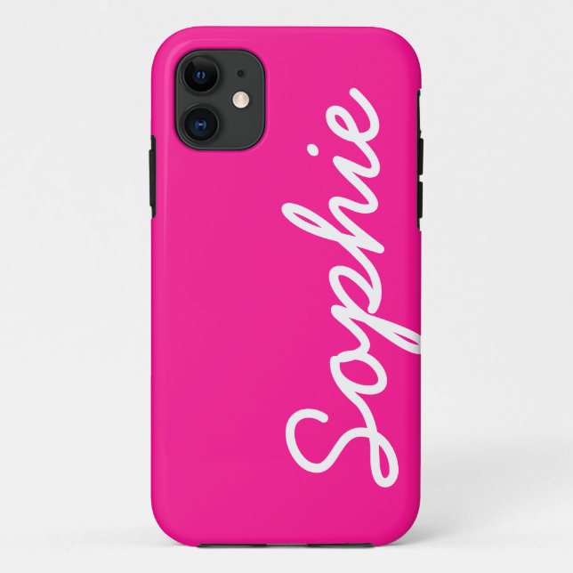 Deep Pink Customisable Feminine iPhone 5 Case (Back)